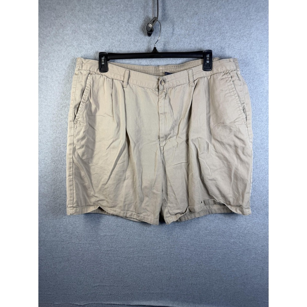 Honors Shorts Mens 42 Beige Elastic Waist Pleated Chino Canvas Casual Summer